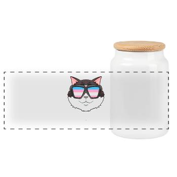 Transgender Transsexuell Ragdoll Katze Geschenk - Panorama Keksdose mit Holzdeckel - Weiß - Vorne