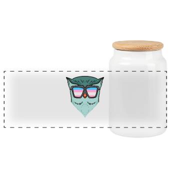 Transgender Transsexual Owl Gift - Panoramic Cookie Jar with Wooden Lid - white - Front