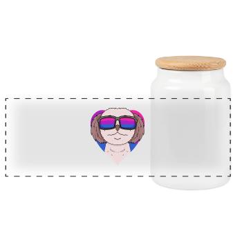 Bisexuell Shih Tzu Hund Geschenk - Panorama Keksdose mit Holzdeckel - Weiß - Vorne