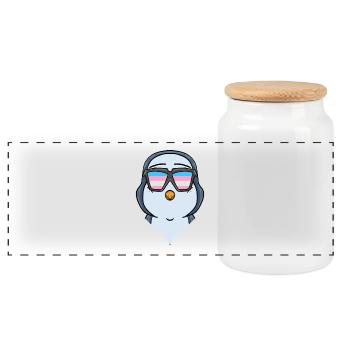 Transgender Transsexual Penguin Gift - Panoramic Cookie Jar with Wooden Lid - white - Front