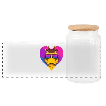Bisexuell Giraffe Geschenk - Panorama Keksdose mit Holzdeckel - Weiß - Vorne