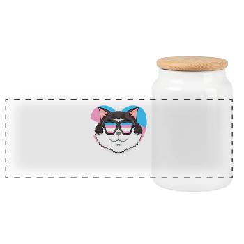 Transgender Transsexuell Ragdoll Katze Geschenk - Panorama Keksdose mit Holzdeckel - Weiß - Vorne