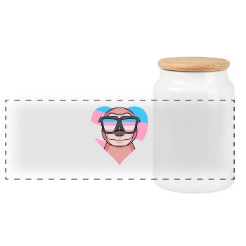 Transgender Transsexual Sloth Gift - Panoramic Cookie Jar with Wooden Lid - white - Front