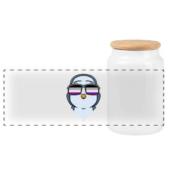 Asexuell Lgbt Pinguin Asexualität - Panorama Keksdose mit Holzdeckel - Weiß - Vorne