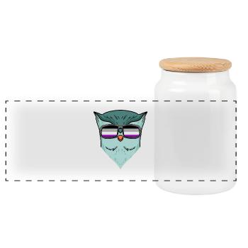 Asexué Lgbt Owl Asexualité - Boîte à biscuits avec couvercle en bois - blanc - Devant