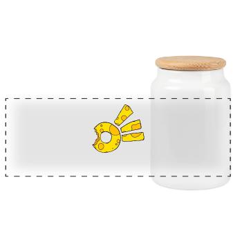 Symbole de la comète du fromage - Boîte à biscuits avec couvercle en bois - blanc - Devant