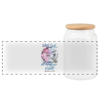 Christian Cite des chevaux - Boîte à biscuits avec couvercle en bois - blanc - Devant
