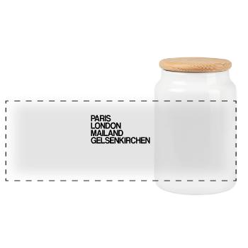 Gelsenkirchen Paris London Milan Gelsenkirchener - Panoramic Cookie Jar with Wooden Lid - white - Front