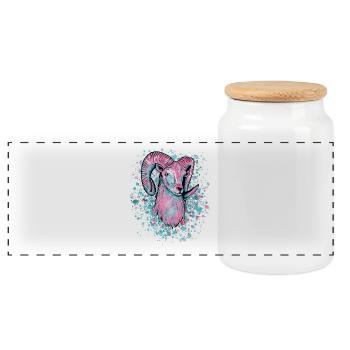 Bélier Vaporwave - Boîte à biscuits avec couvercle en bois - blanc - Devant