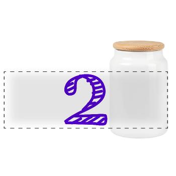 2 YEARS. 2ND ANNIVERSARY. BIRTHDAY 2 YEARS. 2 - Panoramic Cookie Jar with Wooden Lid - white - Front