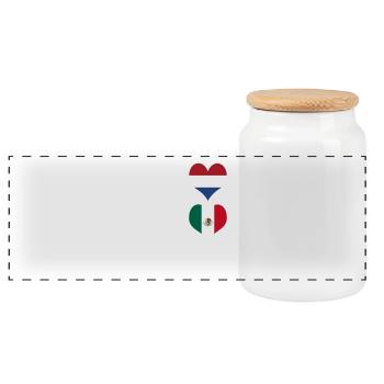 Mexico and the Netherlands Genius / Gift - Panoramic Cookie Jar with Wooden Lid - white - Front