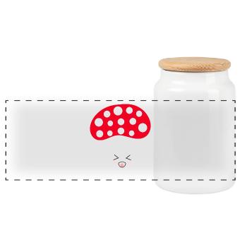 Toadstool, mushroom in the woods gift - Panoramic Cookie Jar with Wooden Lid - white - Front