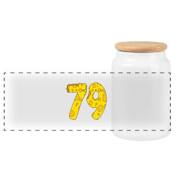 79 Jahre alt - 79. Geburtstag Geschenk - 1979 - Panorama Keksdose mit Holzdeckel - Weiß - Vorne