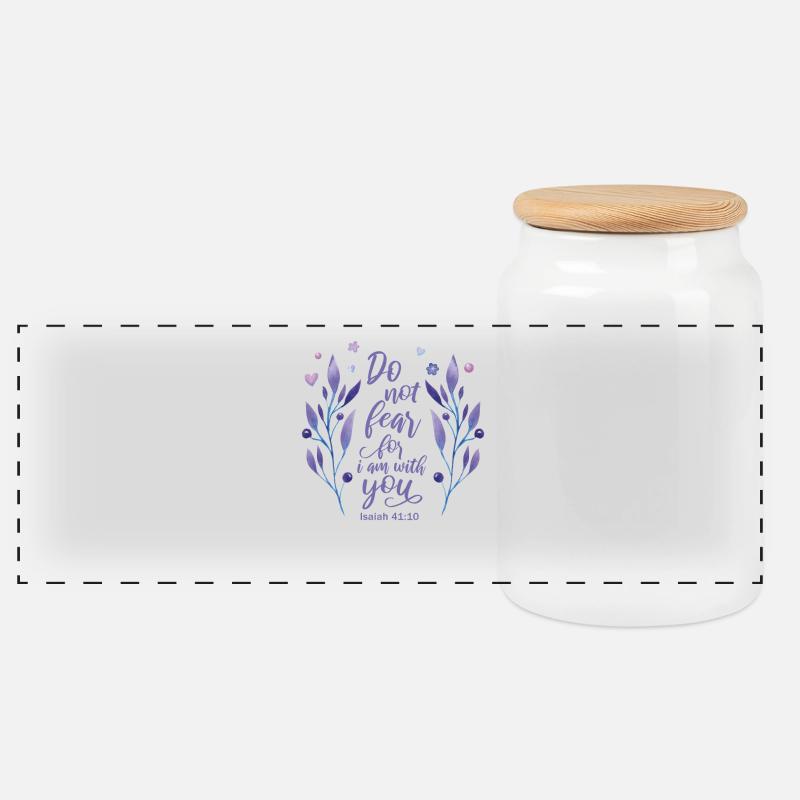 Religiöses Zitat Christliches Geschenk - Panorama Keksdose mit Holzdeckel - Weiß