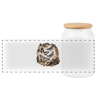 Butterflies Insect Gift - Panoramic Cookie Jar with Wooden Lid - white - Front