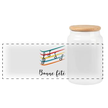 MAMIE. FÊTE DES MÈRES. BONNE FÊTE MAMIE. JE T'AIME - Boîte à biscuits avec couvercle en bois - blanc - Devant