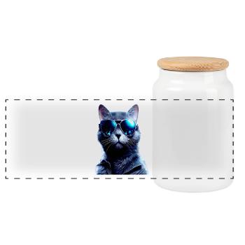 Chat Maman Chats Maman Chat Mère Fête des mères Chat - Boîte à biscuits avec couvercle en bois - blanc - Devant