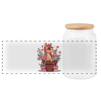 Terreau floral - Boîte à biscuits avec couvercle en bois - blanc - Devant