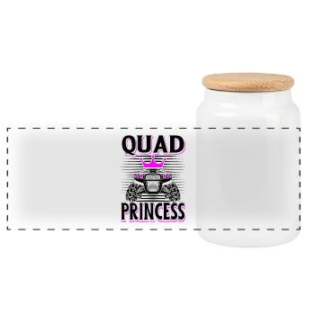 Quad Princess VTT à quatre roues motrices Quad Conduite hors route fille - Boîte à biscuits avec couvercle en bois - blanc - Devant