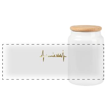 Madrid Skyline Heartbeat Espagne Silhouette Pulse - Boîte à biscuits avec couvercle en bois - blanc - Devant