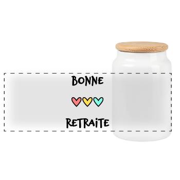 RETRAITE. RETRAITE. RETRAITEE. SENIOR. MAMIE. PAPY - Boîte à biscuits avec couvercle en bois - blanc - Devant