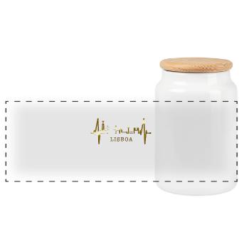 Lisbonne Skyline Heartbeat Portugal J’aime Lisbonne - Boîte à biscuits avec couvercle en bois - blanc - Devant