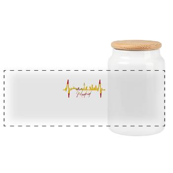 Madrid Skyline Heartbeat Espagne Silhouette Pulse - Boîte à biscuits avec couvercle en bois - blanc - Devant
