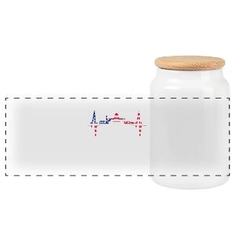 Washington D.C. Skyline Heartbeat Côte Est des États-Unis - Boîte à biscuits avec couvercle en bois - blanc - Devant