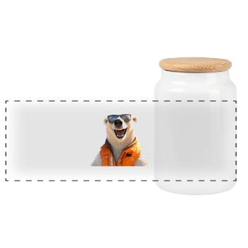 Ours polaire avec lunettes de soleil Les ours adorent les ours polaires mignons - Boîte à biscuits avec couvercle en bois - blanc - Devant