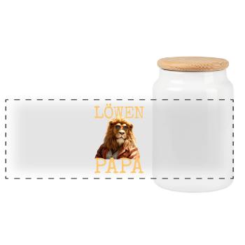 Lion Papa Papa Papa Fête des Pères Père Sauvage Lion - Boîte à biscuits avec couvercle en bois - blanc - Devant