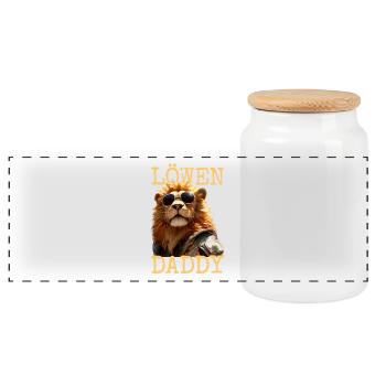 Lion Papa Papa Papa Fête des Pères Père Sauvage Lion - Boîte à biscuits avec couvercle en bois - blanc - Devant