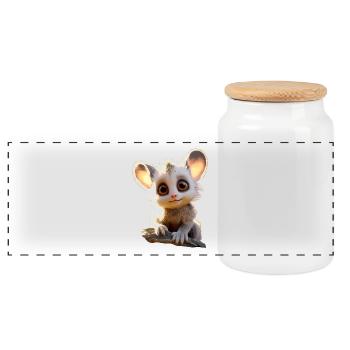 Galago Bush Bébé Singe Galagos Singe Mignon Galago - Boîte à biscuits avec couvercle en bois - blanc - Devant