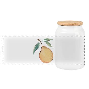Pear - Panoramic Cookie Jar with Wooden Lid - white - Front