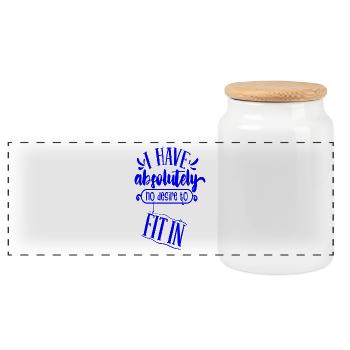 I have absolutely no desire to fit in - Panoramic Cookie Jar with Wooden Lid - white - Front