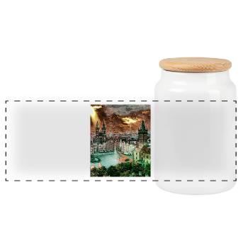Prague, République tchèque, Europe - Boîte à biscuits avec couvercle en bois - blanc - Devant