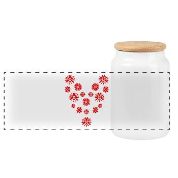 PAAR. ICH HABE GERADE GEHEIRATET. Junggesellinnenabschied. VALENTINSTAG. MARIES - Panorama Keksdose mit Holzdeckel - Weiß - Vorne