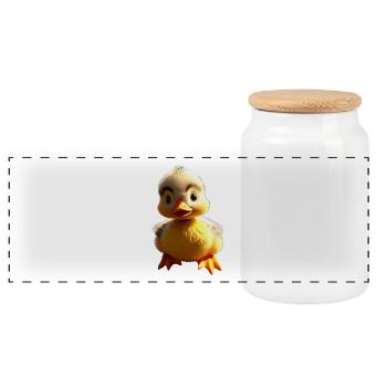 Ente Süße Baby Ente Küken Entenküken Entlein Enten - Panorama Keksdose mit Holzdeckel - Weiß - Vorne