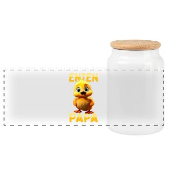 Canards Papa Papa Papa Fête des Pères Canetons Mignons Canard - Boîte à biscuits avec couvercle en bois - blanc - Devant