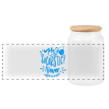 Me? Sarcastique? Jamais! - Boîte à biscuits avec couvercle en bois - blanc - Devant