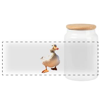Gans Gänseküken Küken Süße Gans Ente Kleine Gänse - Panorama Keksdose mit Holzdeckel - Weiß - Vorne