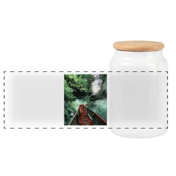 Termas Geométricas, Chili - Boîte à biscuits avec couvercle en bois - blanc - Devant
