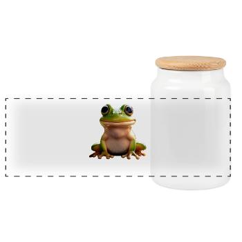 Grenouille Crapaud Grenouille Bébé Grenouilles Grenouille Mignonne - Boîte à biscuits avec couvercle en bois - blanc - Devant