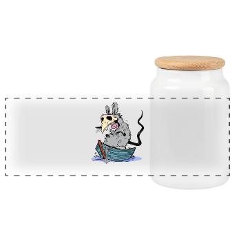 Plague Rat Boat Shipping Sailor Sailor - Panoramic Cookie Jar with Wooden Lid - white - Front