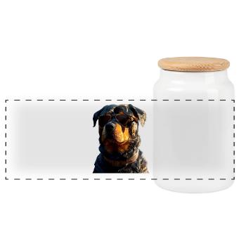 Les chiens Rottweiler aiment les fiers amateurs de rottweiler - Boîte à biscuits avec couvercle en bois - blanc - Devant