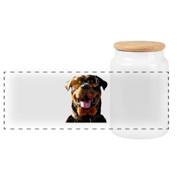 Les chiens Rottweiler aiment les fiers amateurs de rottweiler - Boîte à biscuits avec couvercle en bois - blanc - Devant