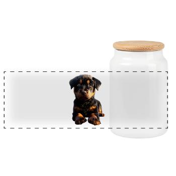 Les chiens Rottweiler aiment les fiers amateurs de rottweiler - Boîte à biscuits avec couvercle en bois - blanc - Devant