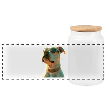 Pitbull Bulldog Pittie American Pitbull Terrier - Boîte à biscuits avec couvercle en bois - blanc - Devant