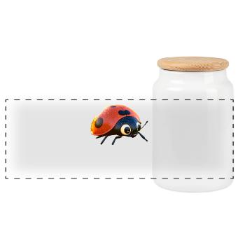 Marienkäfer Ladybug Insekten Bunt Süße Marienkäfer - Panorama Keksdose mit Holzdeckel - Weiß - Vorne