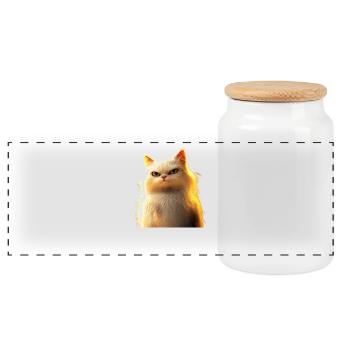 Persian Cat Persian Cat Persian Cat Cute Cats - Panoramic Cookie Jar with Wooden Lid - white - Front
