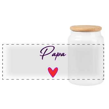 HAPPY FATHER'S DAY. DAD. FATHER'S DAY. FATHER - Panoramic Cookie Jar with Wooden Lid - white - Front